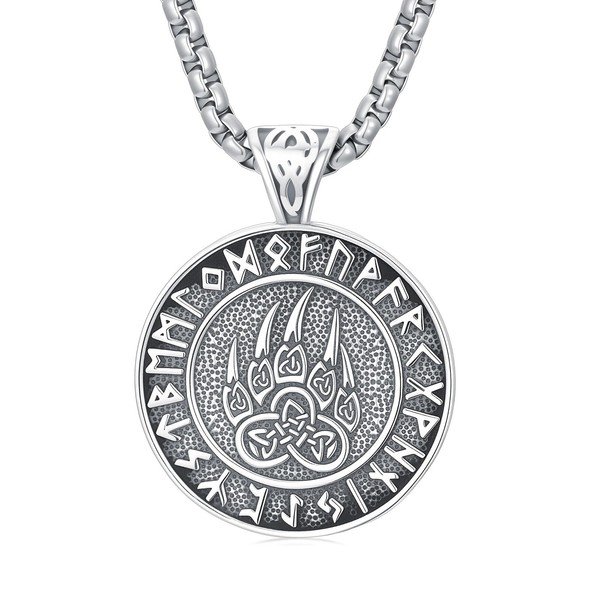 Lattd Viking Necklace 925 Sterling Silver Norse Nordic Jewelry for