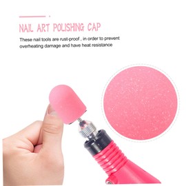 FRCOLOR 10pcs Nail Art Sanding Caps with Polishing Tool for Manicure Grit Caps Compatible with Electric Nail Files Durable and Easy to Use for Care and Cuticle Trimming
