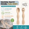 10PCS Juego Cucharas Masticables de Silicona,cucharas masticables de silicona arcoíris,con