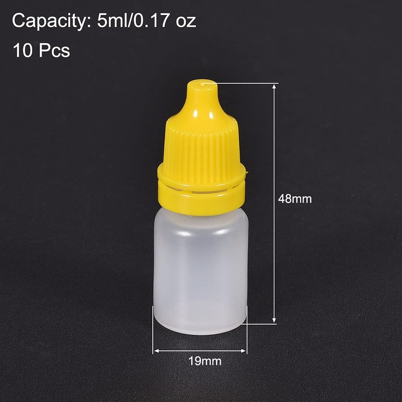 sourcing map Plastic Dropper Bottles, 5ml/0.17 oz Empty Squeezable Dropper