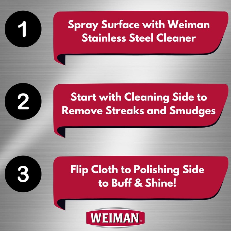 Weiman Microfiber Cloth for Stainless Steel - Safely Traps and