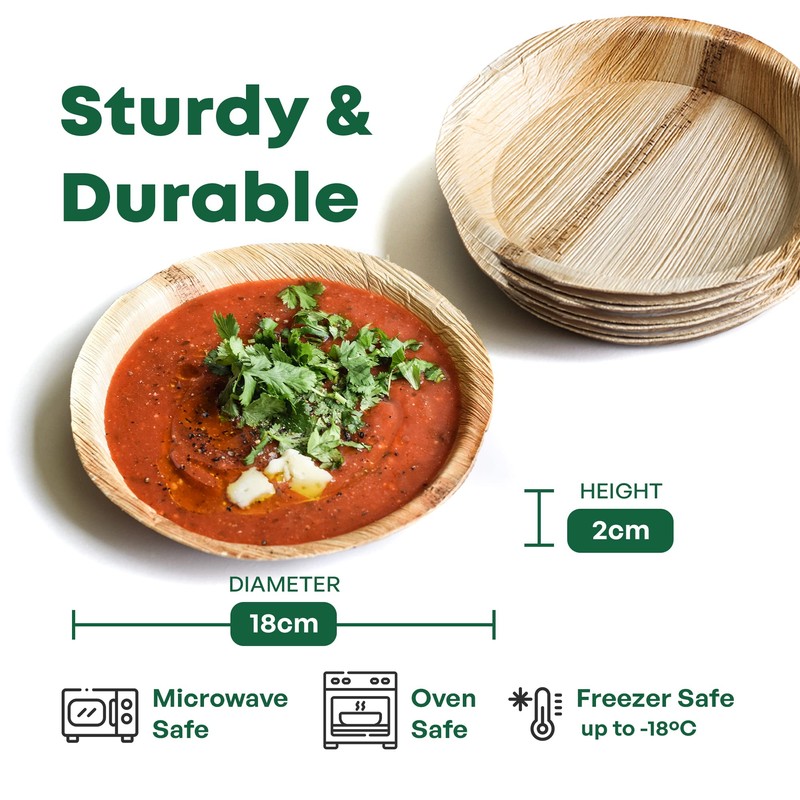 DISPOSABLE GREEN – Round Disposable Plates, Areca Leaf Serving Plates,