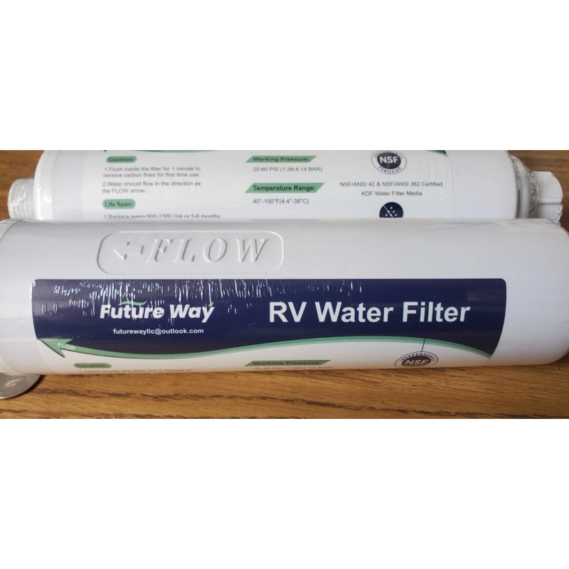 Future Way 4-Pack INLINE RV Water Filter Reduces Odors Sediments
