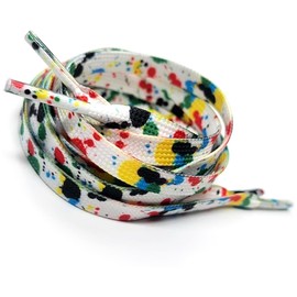 BGXW Thin Flat Leopard Cow Print Shoelaces Camouflage Shoe Laces Shoestring 1 Pair 47 Inch (Color Neon splash)