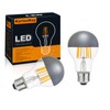 KarlunKoy Half Chrome Light Bulbs,Half Grey Tipped Dimmable 6W (Equivalent