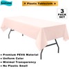 PartiPallete 3-Pack Premium Plastic Blush Light Pink Tablecloth Disposable 54"