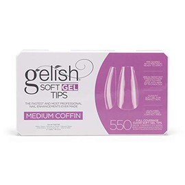 Gelish Soft Gel Nail Tips, 550 Count - Medium Coffin