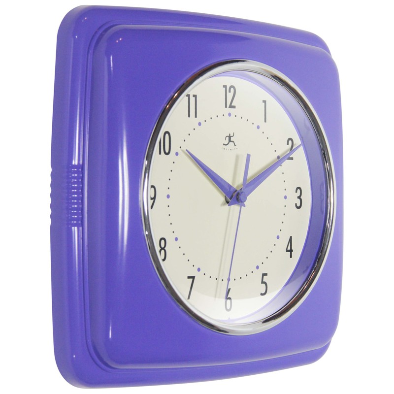 Infinity Instruments 9 Inch Square Clock - Retro Wall Clock