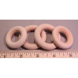 Unbranded Set of 4 New Raw Unfinished Wood Craft Circle Ring Lot Made in USA!