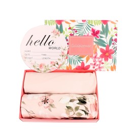 Galabloomer Receiving Blanket Headband Set Flower Print Baby Swaddle Receiving Blankets Vintage Rose