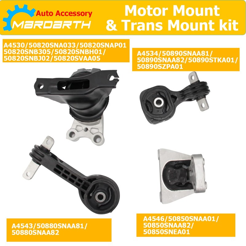 Set of 4 Engine Motor and Trans Mount Compatible with
