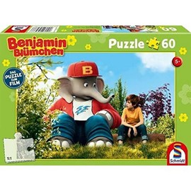 Schmidt Spiele Puzzle 56278 Flowers Children's Puzzle for the Film, Benjamin and Otto, 60 Pieces, Multi-Coloured