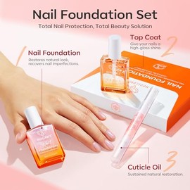 modelones modelones Nail Strengthener Clear Gel Top Coat Nail Polish Cuticle Oil Pen Pink Nail Repair for Damaged Nails Care Kit for Women 15 ml Ridge Filler for Growth