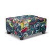 TOPHMDECOR Ottoman Cover Rectangle Printed,Stretch Footstool Slipcover with Elastic Bottom,Soft