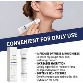 Crema de masaje multipéptido de colágeno para el cuello, crema hidratante ligera para levantar el cuello, bálsamo antiarrugas para el tratamiento del cuello suavizante e iluminador (4 piezas)