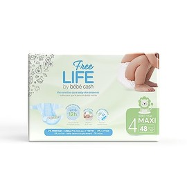 Freelife by Bebe Cash - Sensitive Care Baby Nappy (7-14 kilos) - Maxi 4 (1 Pack of 48)