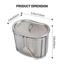 IHONYI Field Bottle Cup Portable Camping Water Bottle Stainless Steel Outdoor Field Bottle Water Bottle Canteen Military Survival Water Bottle with Lid for Sports Hiking Camping Travel