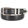 Genuine Italian Calfskin Alligator Embossed Leather Belt 1-1/4" Wide (Black,