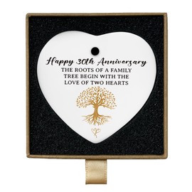 Best 30th Anniversary Wedding Gifts for Couple Parents 30 Year Anniversary Marriage Engagement Gifts for Wife Husband Ceramic Ornament Keepsake