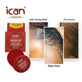 ican London Argan Oil Edge Control Hair Gel Extra Hold 80g