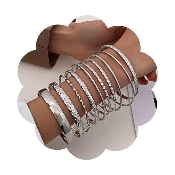 Inilbran Punk Bangle Bracelet Indian Bangle Bracelets Set Gothic Multi