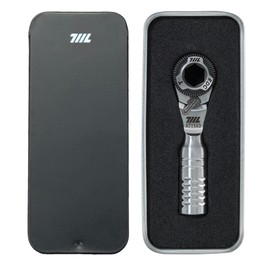 711L Mini Ratchet Wrench TG - One of The World's Smallest 1/4" EDC Ratchet Wrench for Tight Spaces - Stainless Steel - for Double-Ended Bits