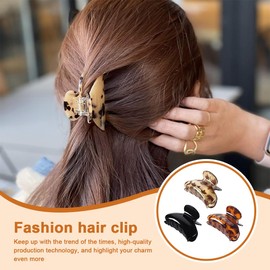 GGUFAY Set of 3 Hair Clips, Mini Hair Claws, Non-Slip Hair Clip, Medium Hair Clips, Acetate Hair Clips, Women's Set, for Thin and Thick Hair