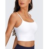 CRZ YOGA Women's Yoga Padded Sports Bra Without Underwire Spaghetti