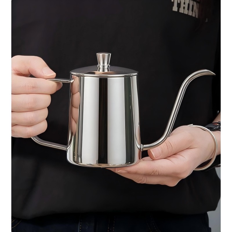 CHFNJJ Stainless Steel Coffee Pot, Gooseneck, Narrow Mouth Drip Kettle,