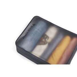 Black Voyage Travel Hydraulic Packing Cube, Dust and Water-Resistant, Translucent TPU Laminated 70D Ripstop Nylon (Black, 3 Pack (X-Small/Small/Medium))