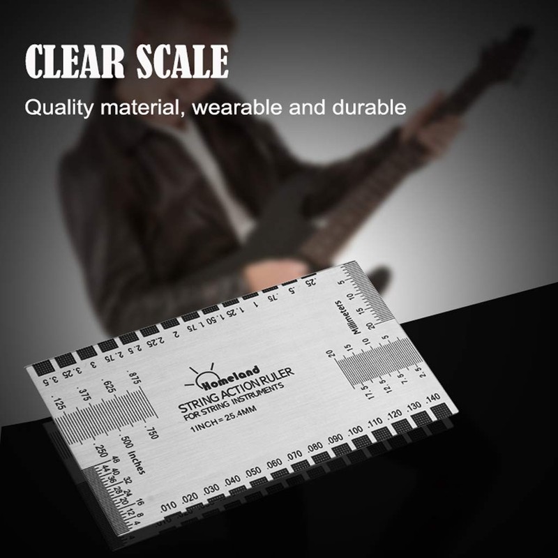 Alnicov Stainless Steel String Action Ruler Guitar Setup Gauge Luthier