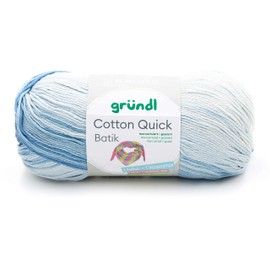 Gründl 4921-02 Cotton Quick Batik Yarn, Light Blue/Medium Blue/Dark Blue, 1 x 100 g