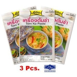 lobo Tom Ka Paste Thai Food 50g. Quality X3 Pcs. Save ! (Coconut Chicken Soup) Halal