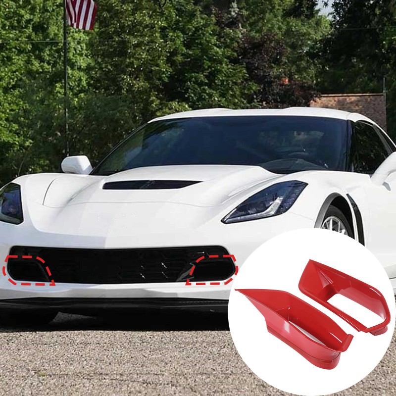 MXauto-2024 Red ABS Front Bumper Side Air Outlet Vent Trim