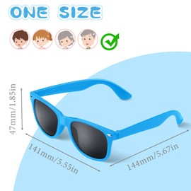 ANPUNAT Pack of 12 Sunglasses, Party Sunglasses, Bulk Pack for Birthday Parties, Beach Pool Parties, Travel, Goody Bag Fillers (Blue, 144mm x 141mm x 47mm)