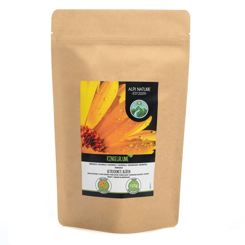 Marigold Flowers, Marigold Infusion (125g, 4.4 oz), Marigold Tea, Orange