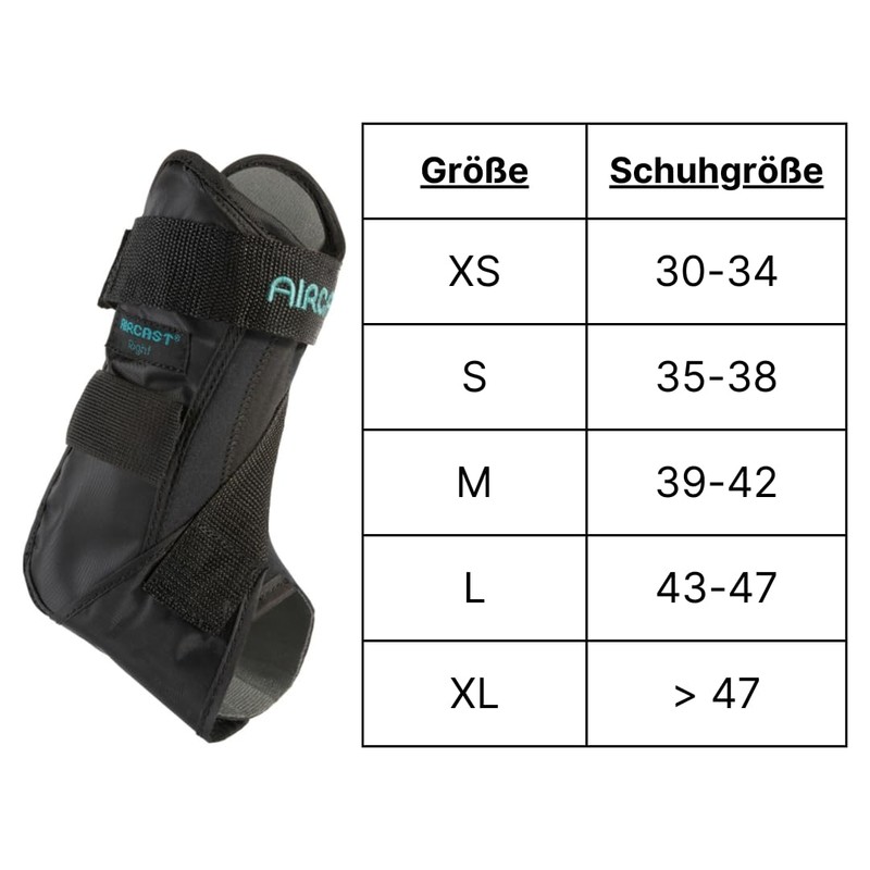 Aircast AirGo Ankle Splint in Various Sizes for Left or