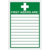 V Safety First Aiders Sign - 200mm x 300mm -