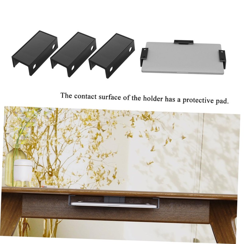 LALAFINA 1 Set Under Desk Laptop Holder Bracket Versatile Storage