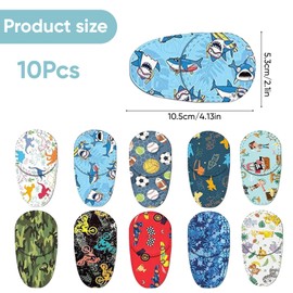 Eye Patches for Kids Glasses – 10PCS Cartoon Reusable Eyepatch – Kids Eye Patch for Amblyopia Strabismus – Soft Non-Woven Fabric Eye Cover for Boys Girls Left Right Eye