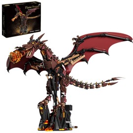 DOLBLOCK Mechanical Fire Dragon Building Blocks Set, Flame Dragon Model Kit