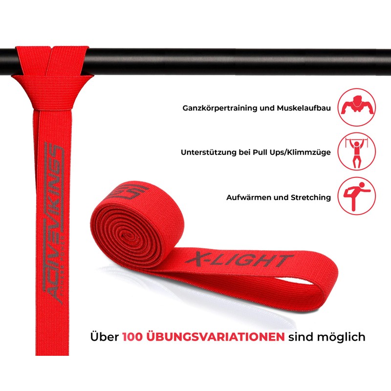 ActiveVikings® Pull-Up Fabric Fitness Bands, Perfect for Muscle Building and