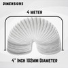 Invero® 4 Meter Universal Condenser Long Vent Hose Flexible Pipe