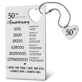 TRCENDE 50th 50 Year Wedding Anniversary Wallet Card Gifts Decorations for Men Women Him Husband Her Wife Couples, Sentimental Long Distance Presents XCD48