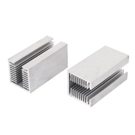 uxcell 40mm Aluminum Heatsink 80mmx40mmx40mm, 2Pcs Silver Tone U Type Aluminum Radiator Heatsink Cooler for Cooling Led Power Amplifier Modules