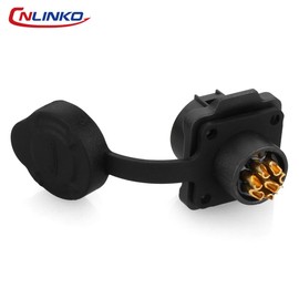 CNLINKO LP-12 Industrial Waterproof Connector IP68 Circular Connector Quick Plugging Aviation Connector PBT Plastic Shell Connector Fast Release Connector M12 2-8 Pin Flange Socket (8 Pin)