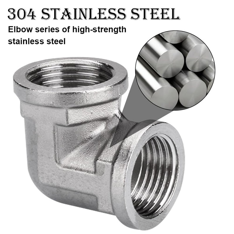 2 pieces 304 stainless steel angle 90°, 1/2 inch female