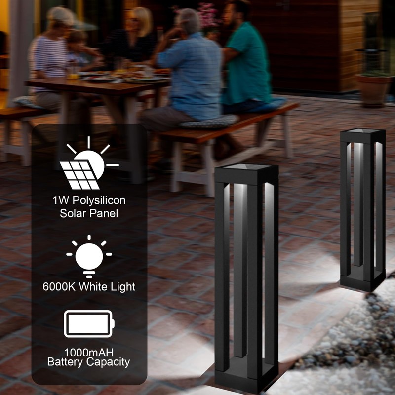 Solar Powered Outdoor Floor Lamp, Stainless Steel Solar Street Lights,