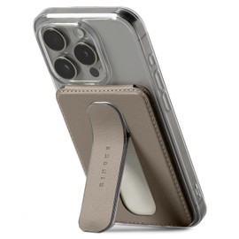 Ringke Slide Grip Wallet Magnetic [Funcionalidad Todo en Uno] Compatible con Cartera MagSafe, Tarjetero Magnético para Celular con Soporte Ajustable y Agarre para Teléfono - Taupe Brown