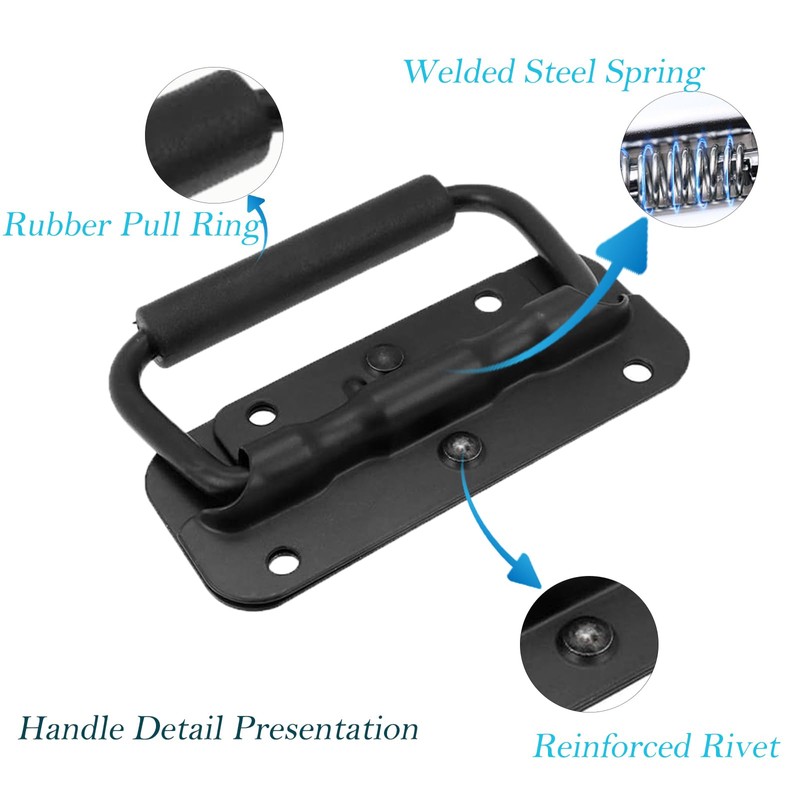 Sscon 3" x 1" Spring Loaded Pull Handles Black Tool
